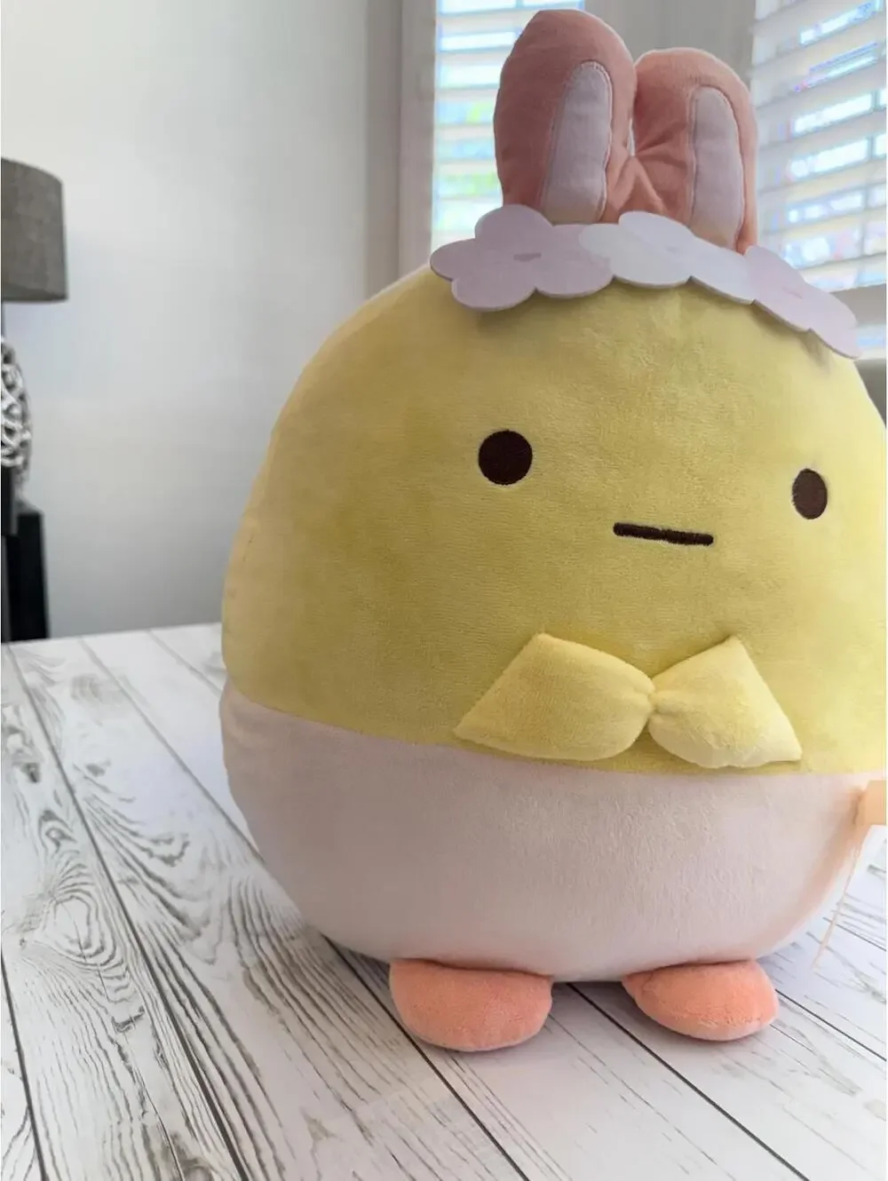 San-X Sumikko Gurashi “Ebifurai No Shippo” the Egg Bunny Flower Crown 18” Plush